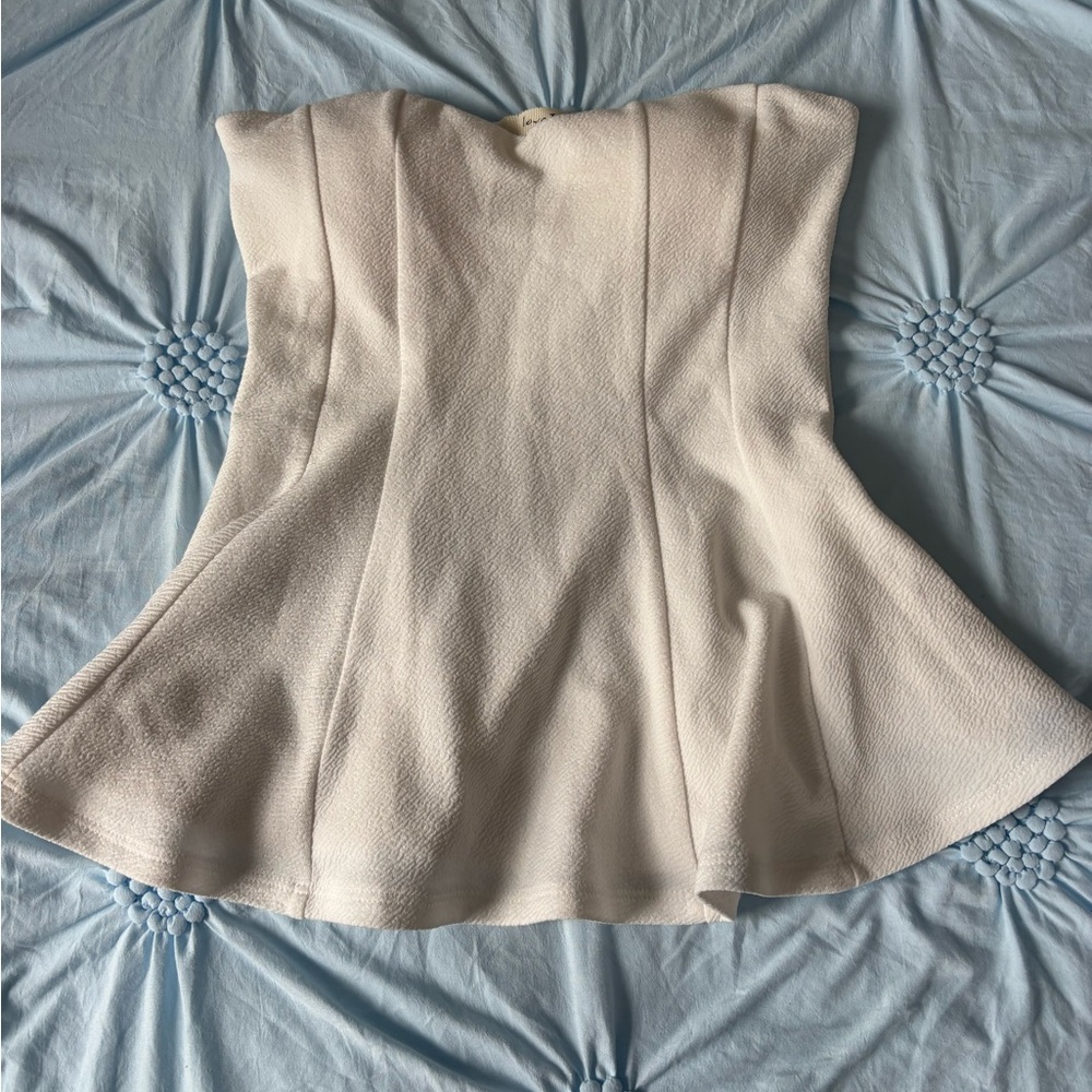 Love J White Classy Corset Tube Top